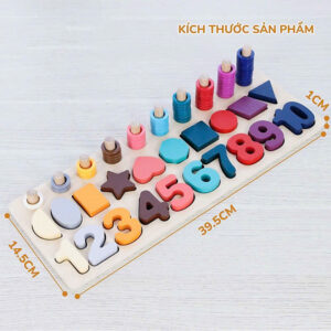 ĐỒ CHƠI GỖ GHÉP SỐ HÌNH KHỐI 3D